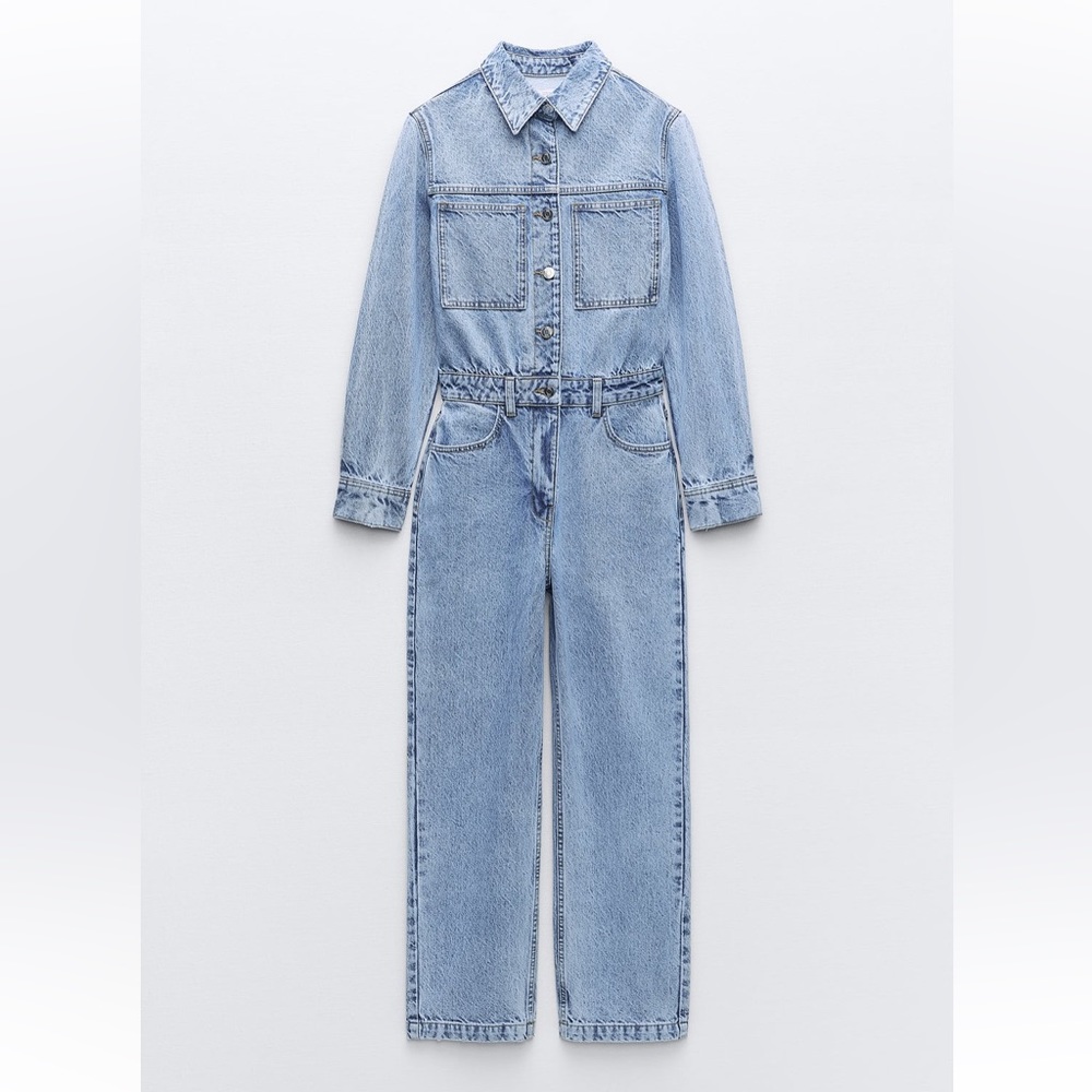 Zara Blue Denim Jumpsuit - Picture 14 of 16